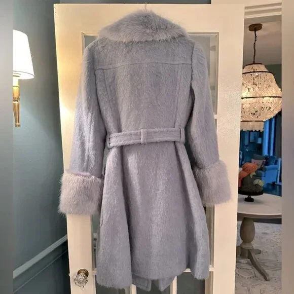 Kate Spade Fur Trim Wrap Coat - Picture 8 of 10